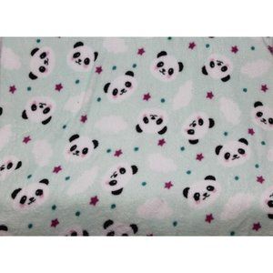 Mint Green Panda Minky Flece Fabric Star Polka Dots Blanket Clothing Mittens Hat